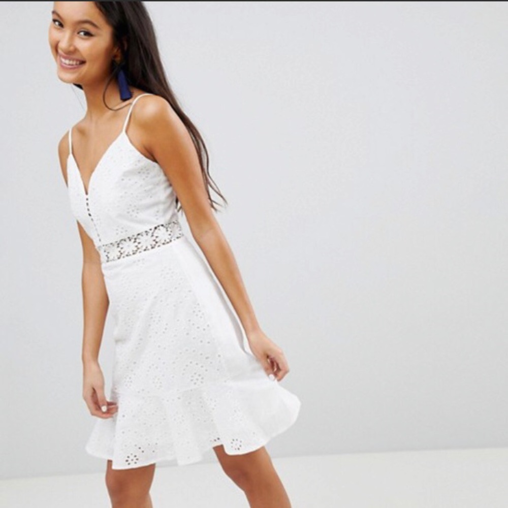ASOS Parisian Broderie Cami Dress with Frill Hem